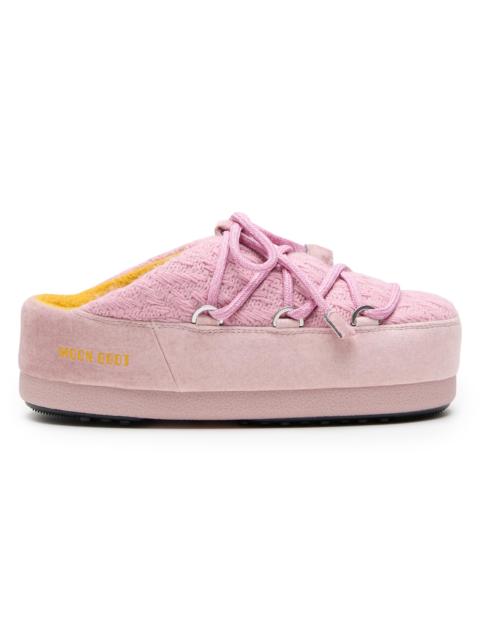MOON BOOT Women's MB x Guest In Residence EVX Chalet Knit & Suede Mules - Rose