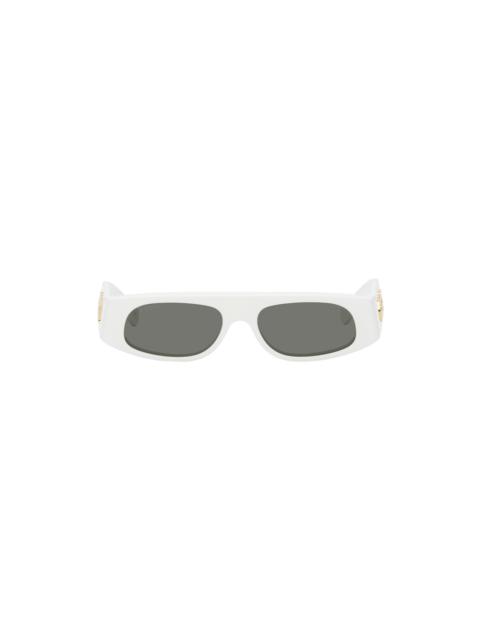 GUCCI White Geometric Sunglasses