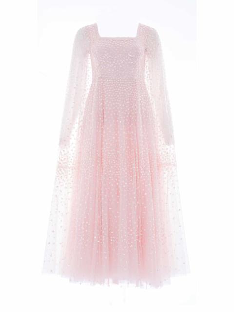 Needle & Thread Scatter Dot Cape Sleeve Ankle Gown