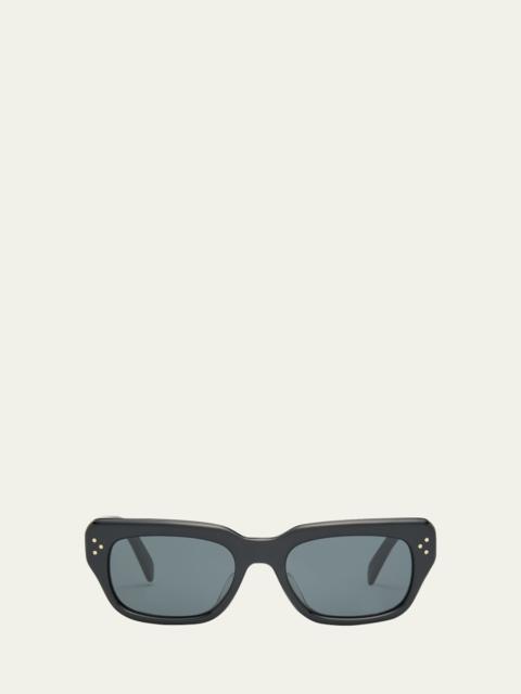 CELINE Men's 3-Dot Acetate Rectangle Sunglasses