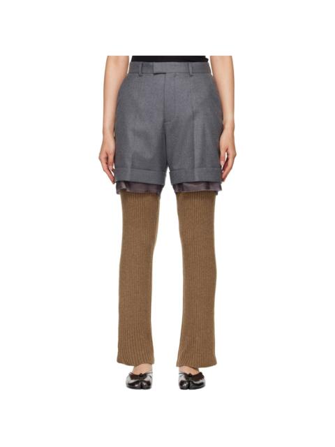 UNDERCOVER Gray Layered Trousers