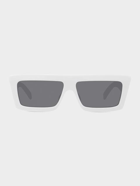 BVLGARI 57MM Flat-Top Rectangular Sunglasses