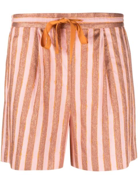 forte_forte metallic-threading striped shorts