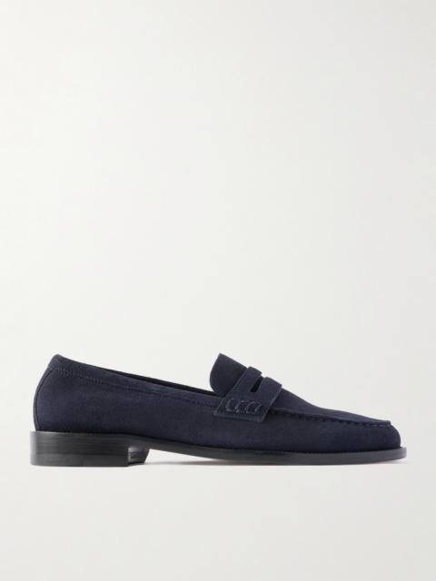 Manolo Blahnik Perry Suede Penny Loafers