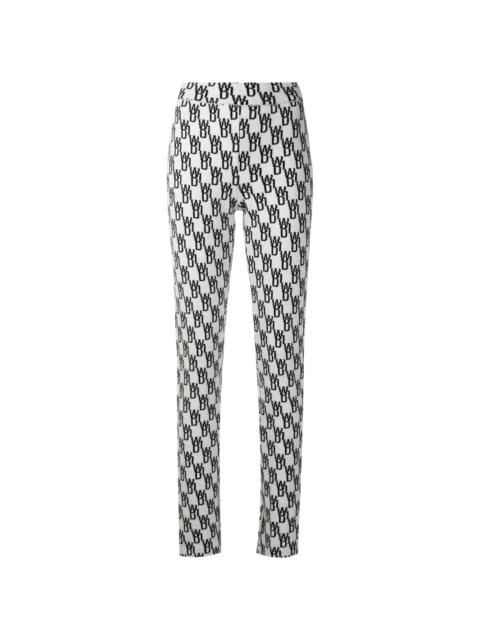 We11done logo pattern knitted leggings