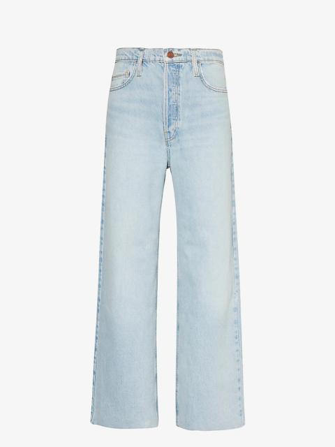 Baggy wide-leg high-rise recycled-cotton jeans