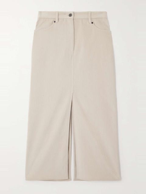 Cotton-blend corduroy maxi skirt