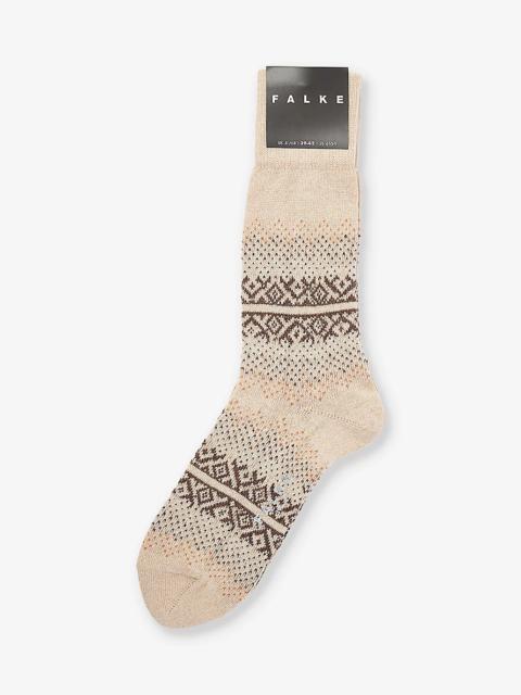 FALKE Inverness geometric-print woven-blend socks