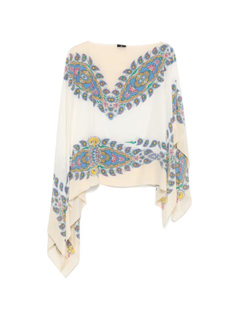 Etro paisley-print silk poncho