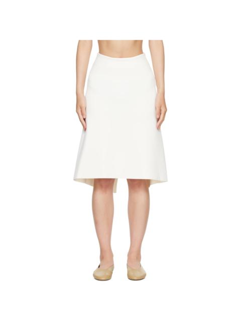 TOTEME White Dipped Knit Midi Skirt