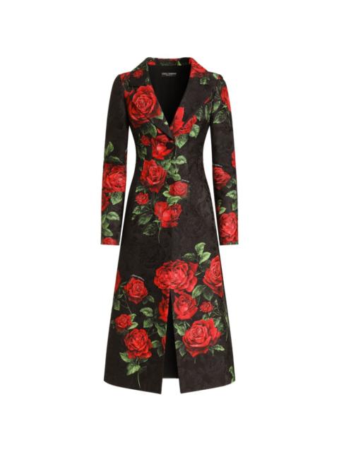Dolce & Gabbana EXCLUSIVE rose-print coat