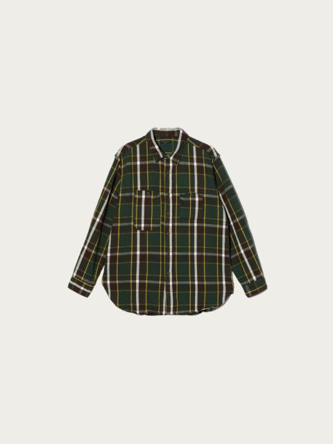 Engineered Garments Work Shirt - Olive/Brown Cotton Heavy Twill Plaid