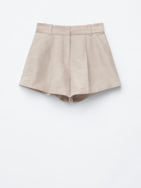 & Other Stories Pleated Linen-Blend Shorts
