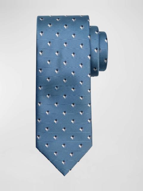 Men's 3D Geometric Silk Tie