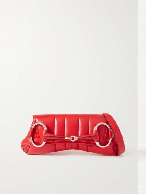 Horsebit embellished quilted leather shoulder bag