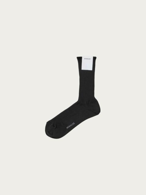 AURALEE Giza High Gauge Socks - Black