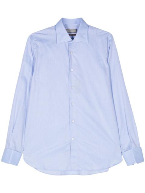 Canali striped poplin shirt