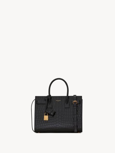 SAC DE JOUR BABY IN MATTE CROCODILE EMBOSSED LEATHER