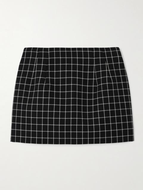 WARDROBE.NYC Contour Checked Wool-twill Mini Skirt