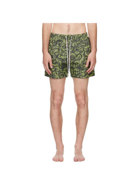Vivienne Westwood Khaki Surf Boxer Swim Shorts