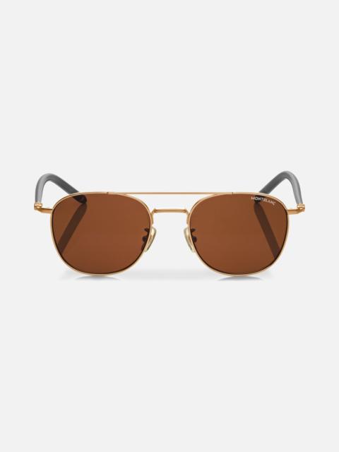 Montblanc Squared Sunglasses with Gray and Gold Colored Metal Frame