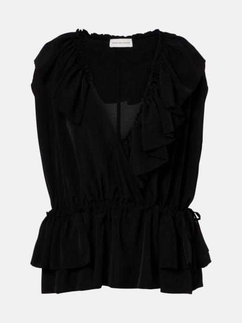 Dries Van Noten Ruffled jersey top