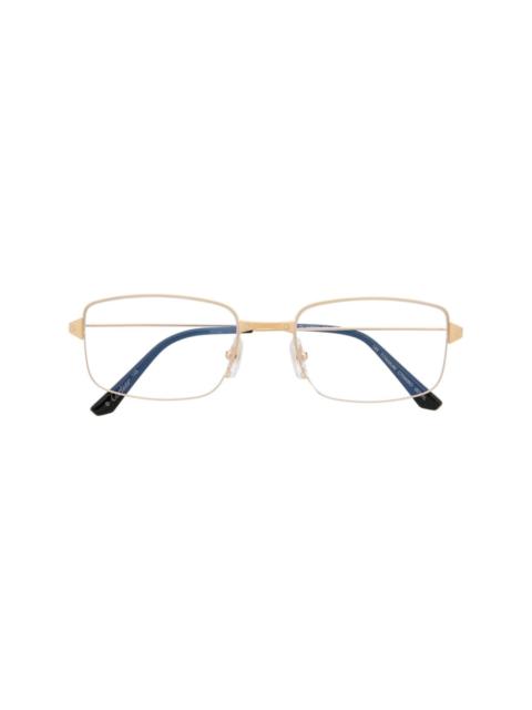 clear-lenses rectangle-framed glasses