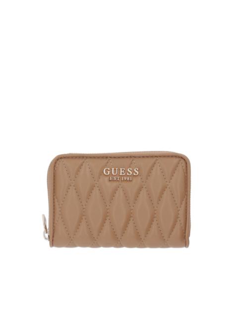 GUESS USA quilted logo-plaque wallet