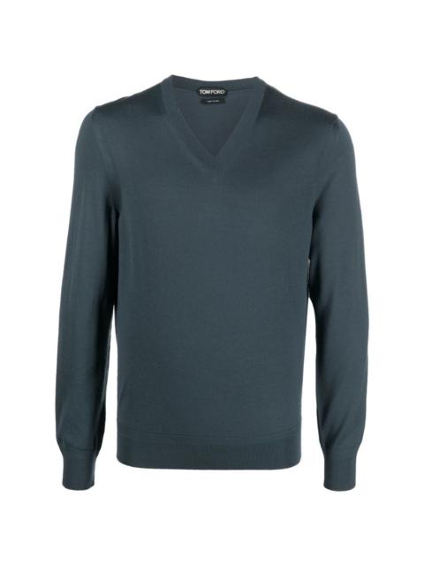 V-neck wool jumper