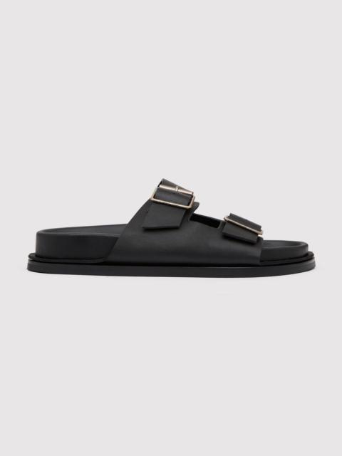 ST. AGNI Double Buckle Slides - Black