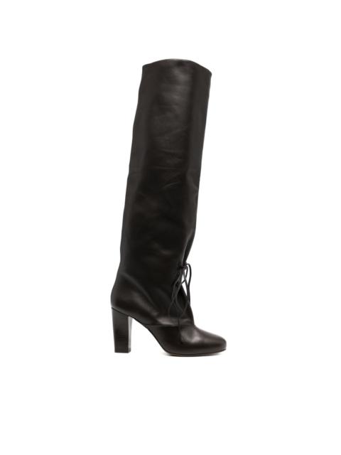 80mm leather knee-high boots