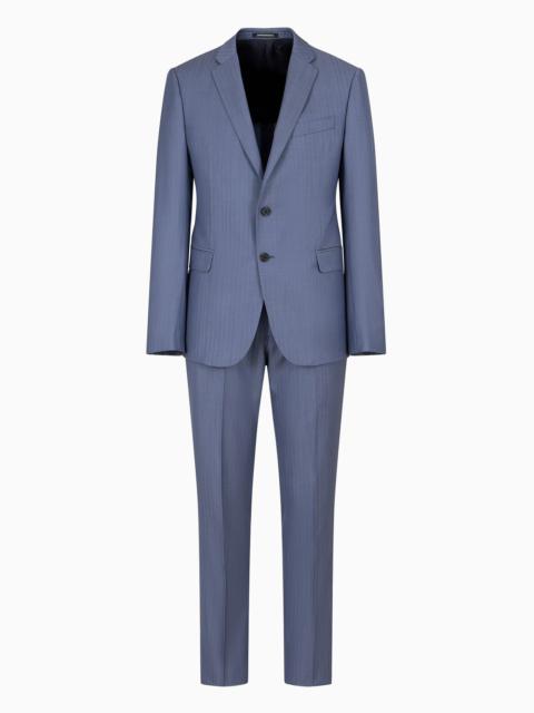 EMPORIO ARMANI Slim-fit single-breasted suit in Solaro wool