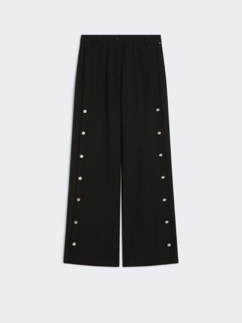 Button-up wool trousers - BLACK