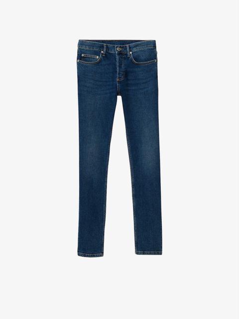 Slim-fit tapered stretch-denim jeans