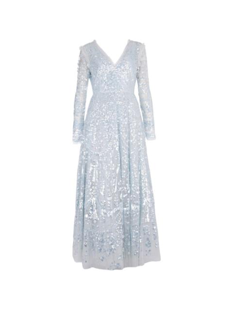 Needle & Thread sequin-embellishment V-neck gown maxi dress