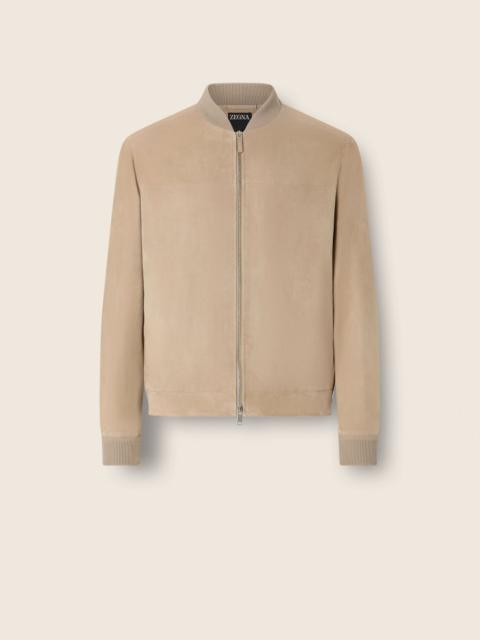 ZEGNA LIGHT TAUPE SUEDE BOMBER
