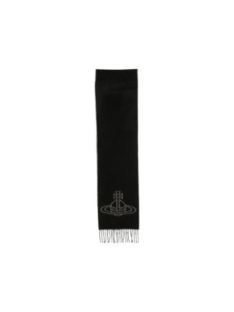 Vivienne Westwood Orb-embroidered fringed scarf