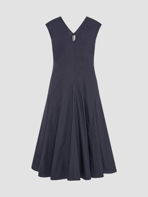 Another Tomorrow Women's V-Neck Day Dress - Midnight