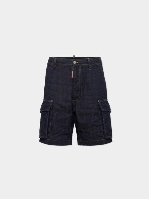 DSQUARED2 SUMMER LOVERS DARK WASH CARGO SHORTS