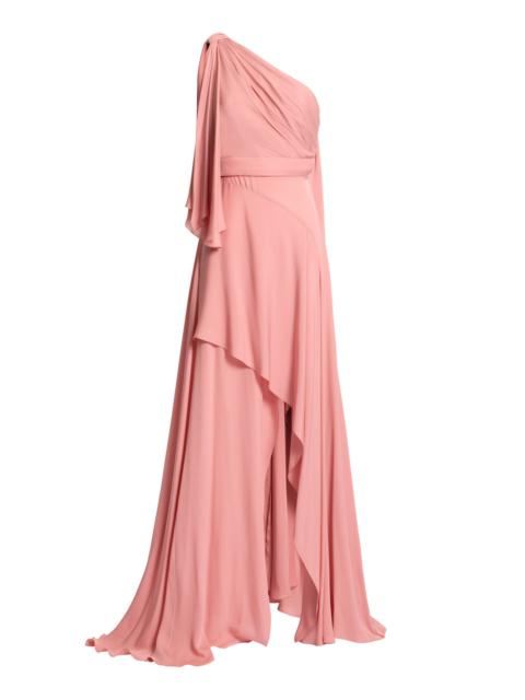 ELIE SAAB Draped Silk Georgette Gown pink