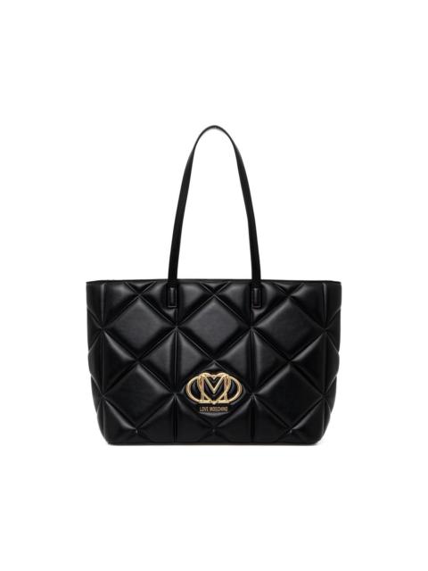 Moschino quilted logo-plaque tote bag