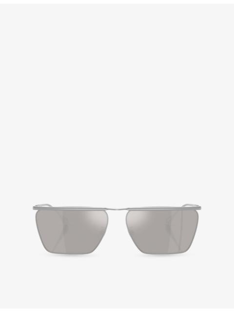 Oliver Peoples OV1370ST Jil Sander Edition 2 Rectangle-Frame Titanium Sunglasses
