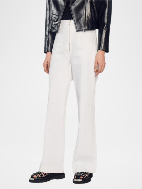 Sandro Bari Canvas Wide Leg Jeans