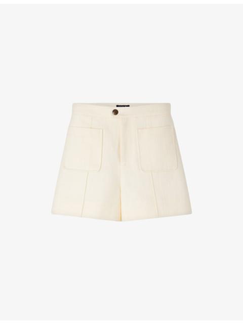 soeur Hover Patch-Pocket Cotton Shorts