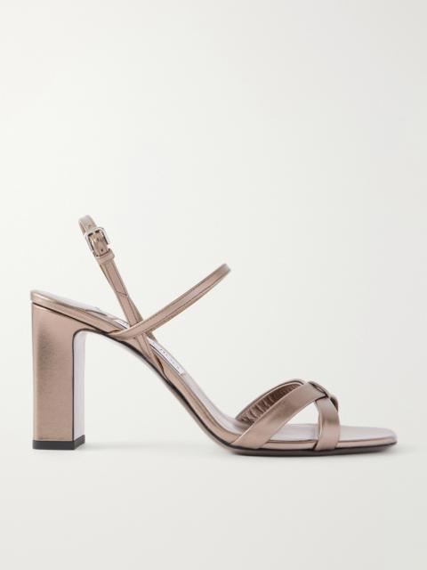 JIMMY CHOO Elsy Metallic Leather Sandals