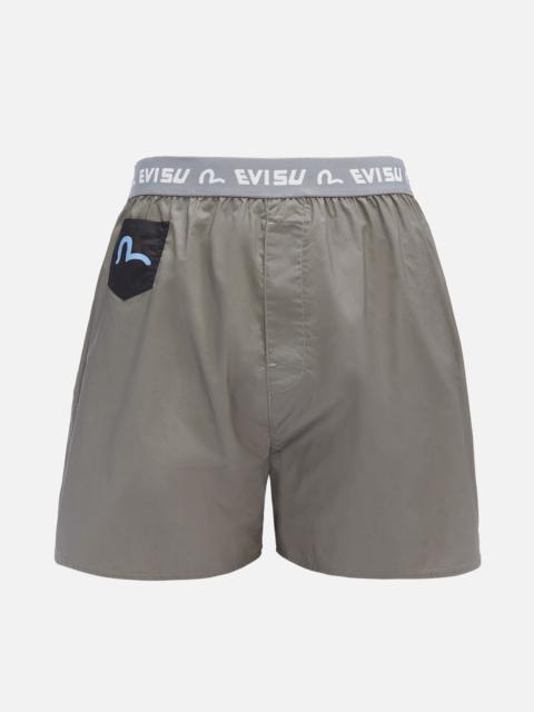 EVISU GRAFFITI STICKER WITH DAICOCK PRINT BOXER SHORTS | REVERSIBLE