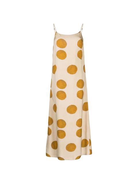 polka dot-print sleeveless dress