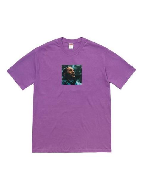 Supreme Supreme FW18 Marvin Gaye Tee Purple Character Printing Short Sleeve Unisex SUP-FW18-1181