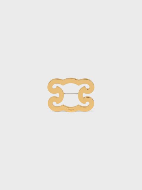 CELINE Triomphe Frame Brooch in Brass with Gold Finish and Steel