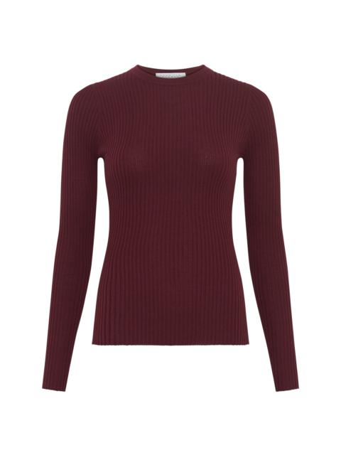 GABRIELA HEARST Browning Knit Sweater in Bordeaux Cashmere Silk